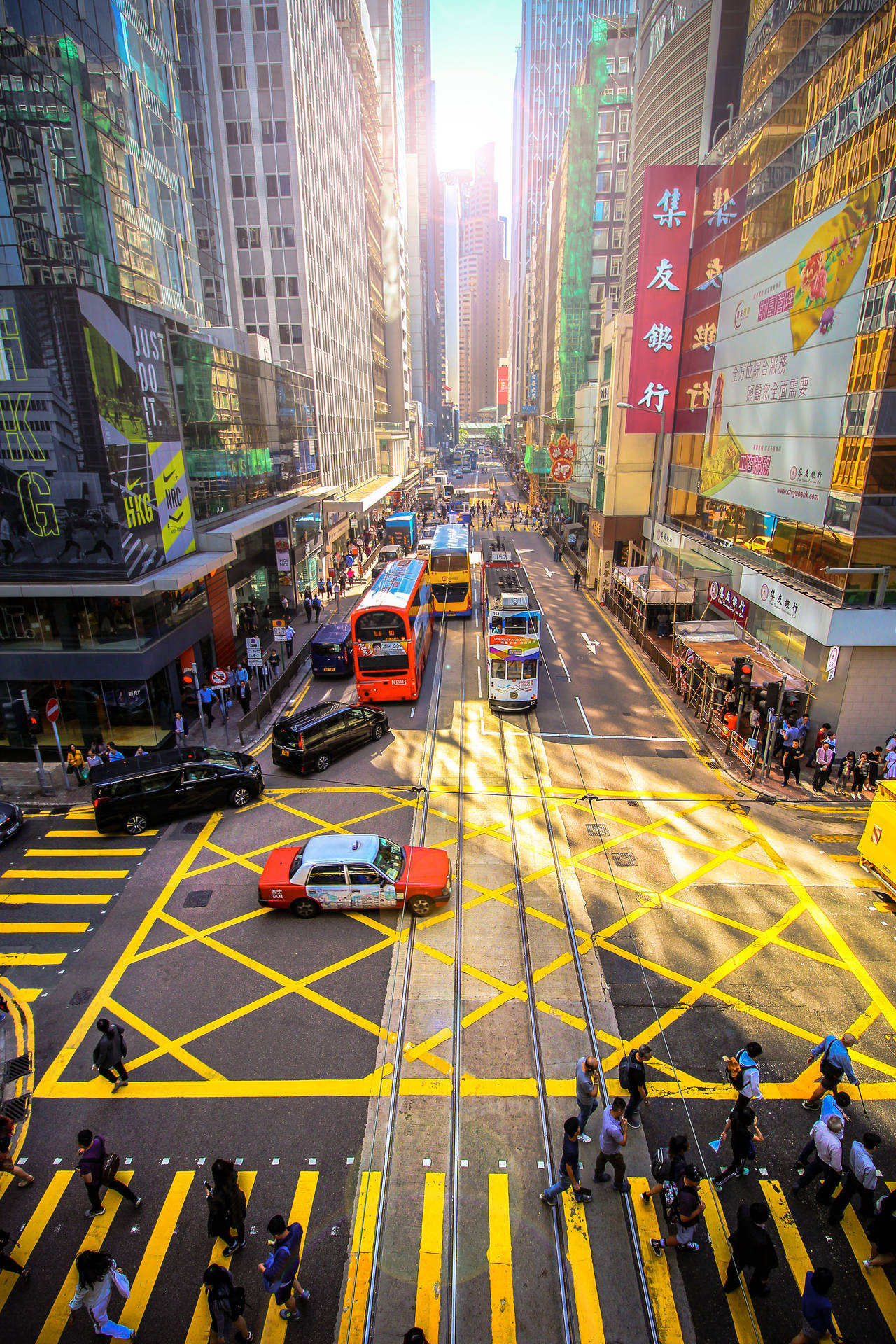 Hong Kong Street Yellow Markings Background