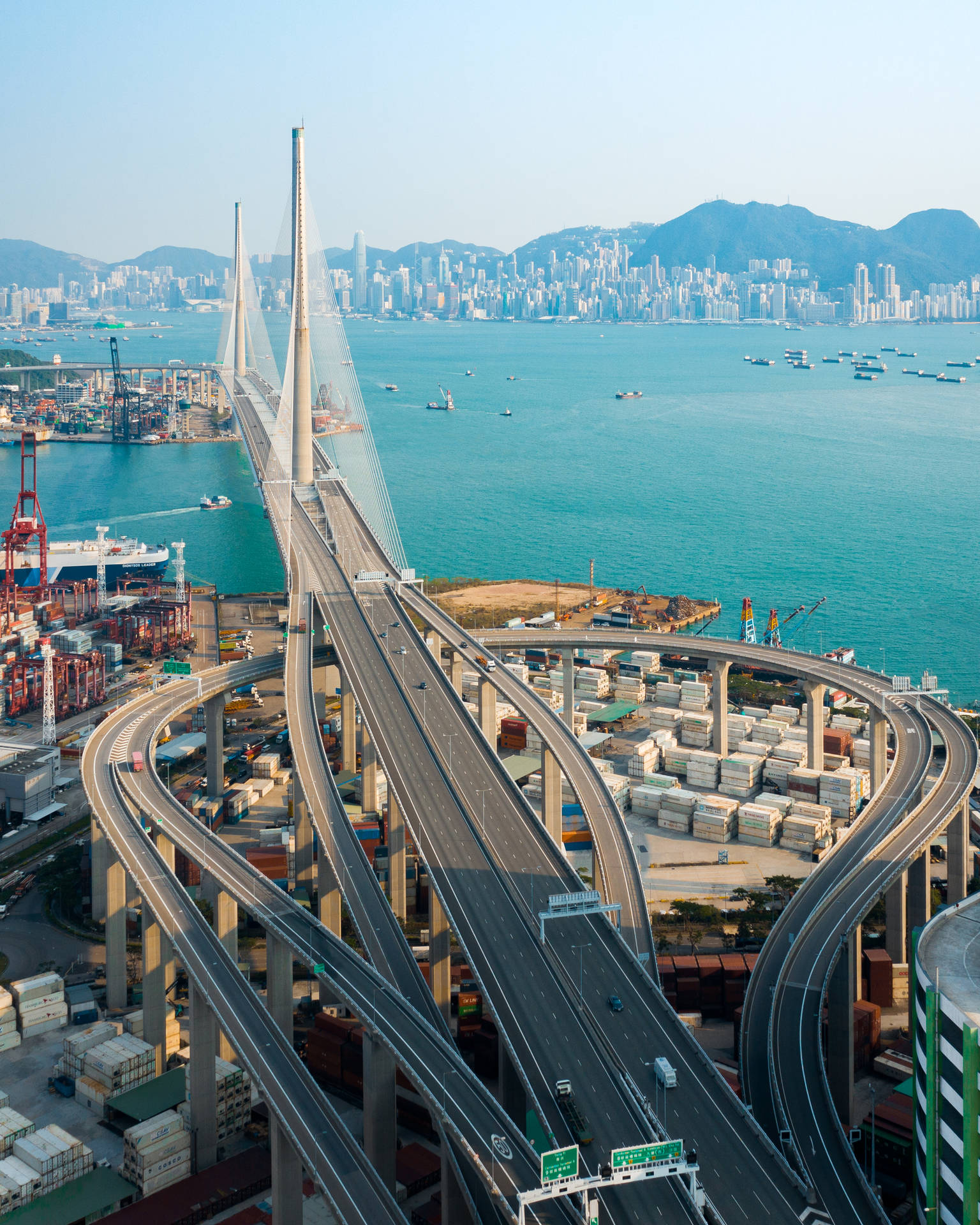 Hong Kong Ting Kau Bridge Background