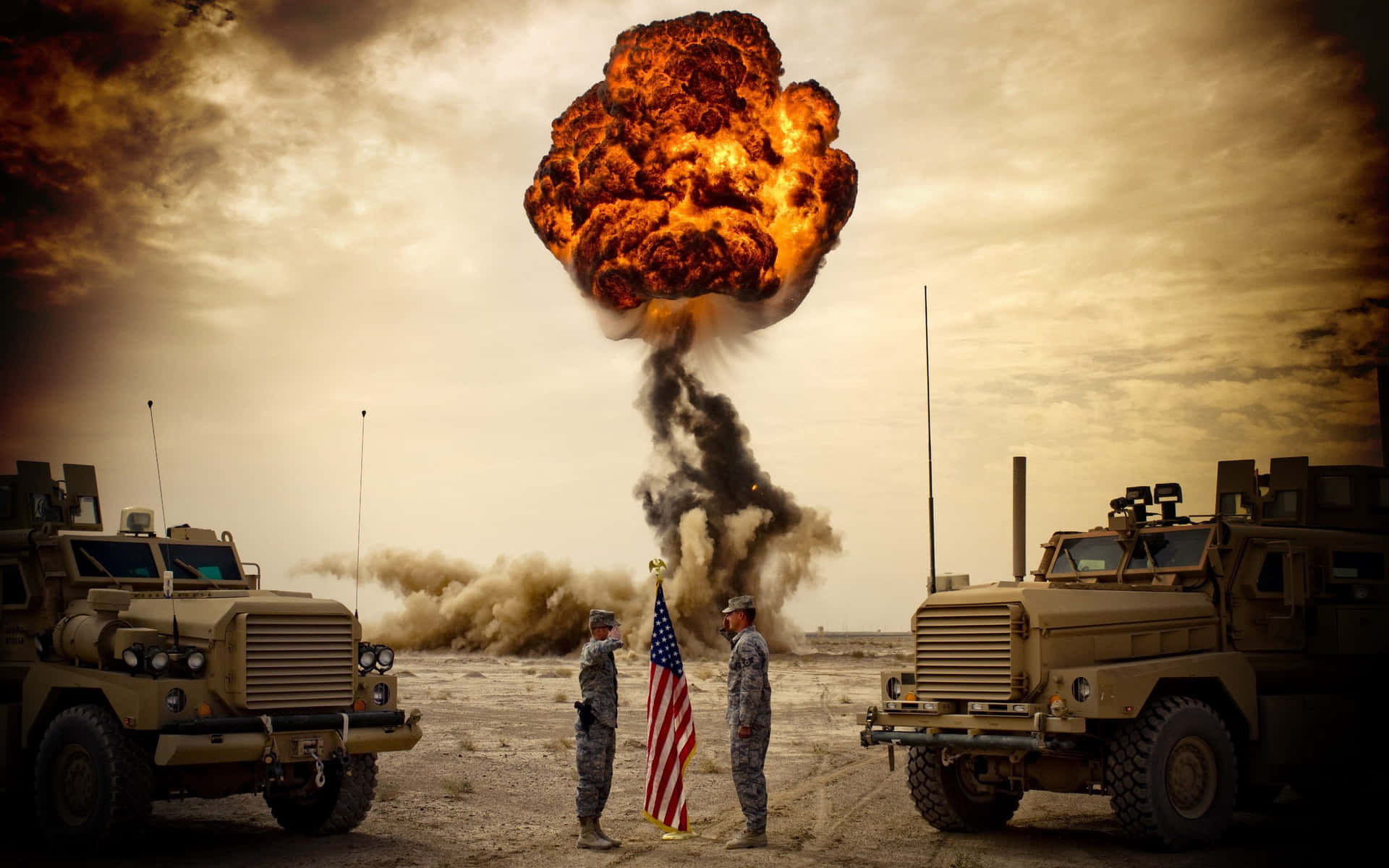 Honor The Brave Men And Women Of The United States Military Background