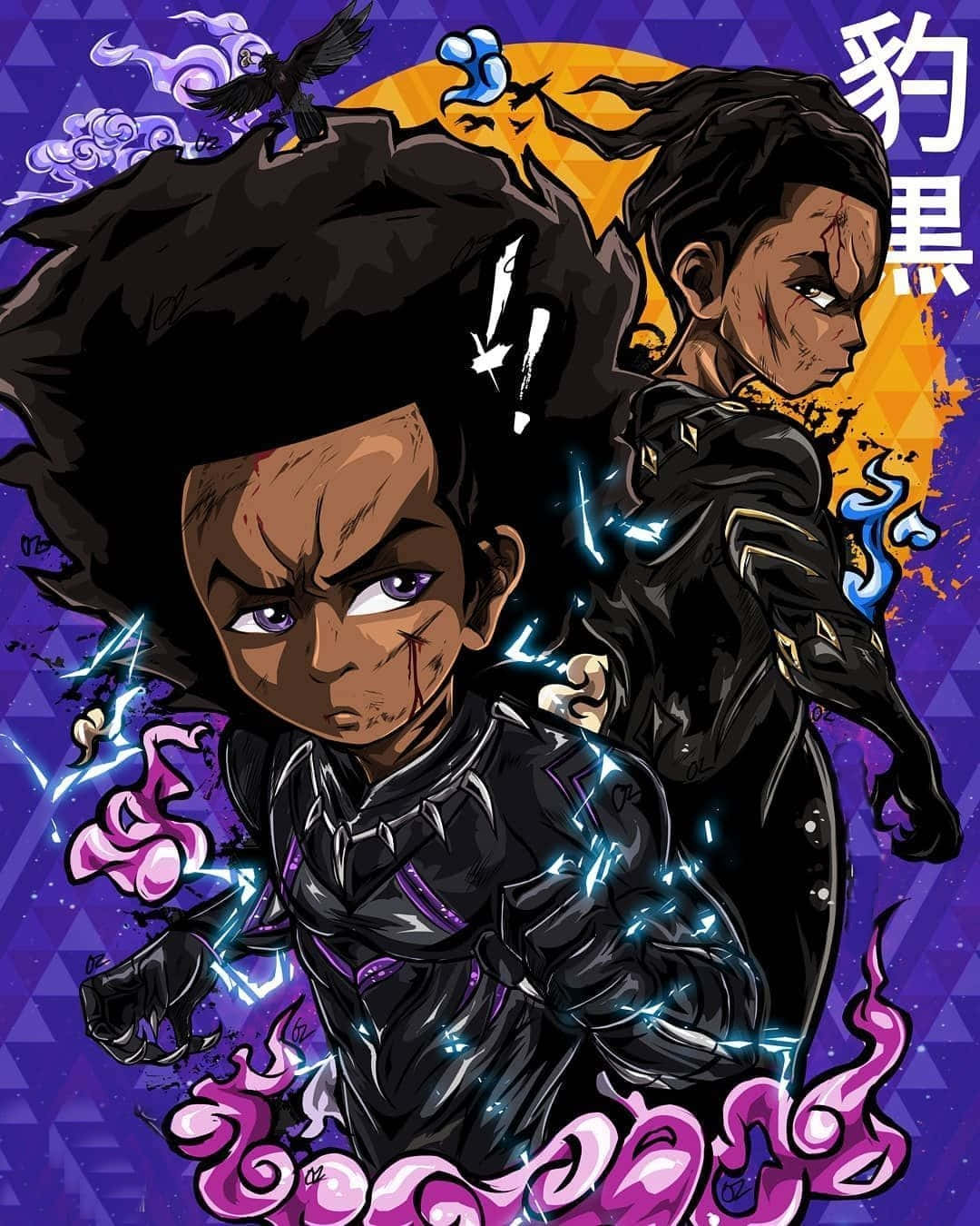 Hood Cartoon The Boondocks Huey Freeman Background