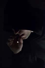 Hooded Cool Sad Boy Smoking