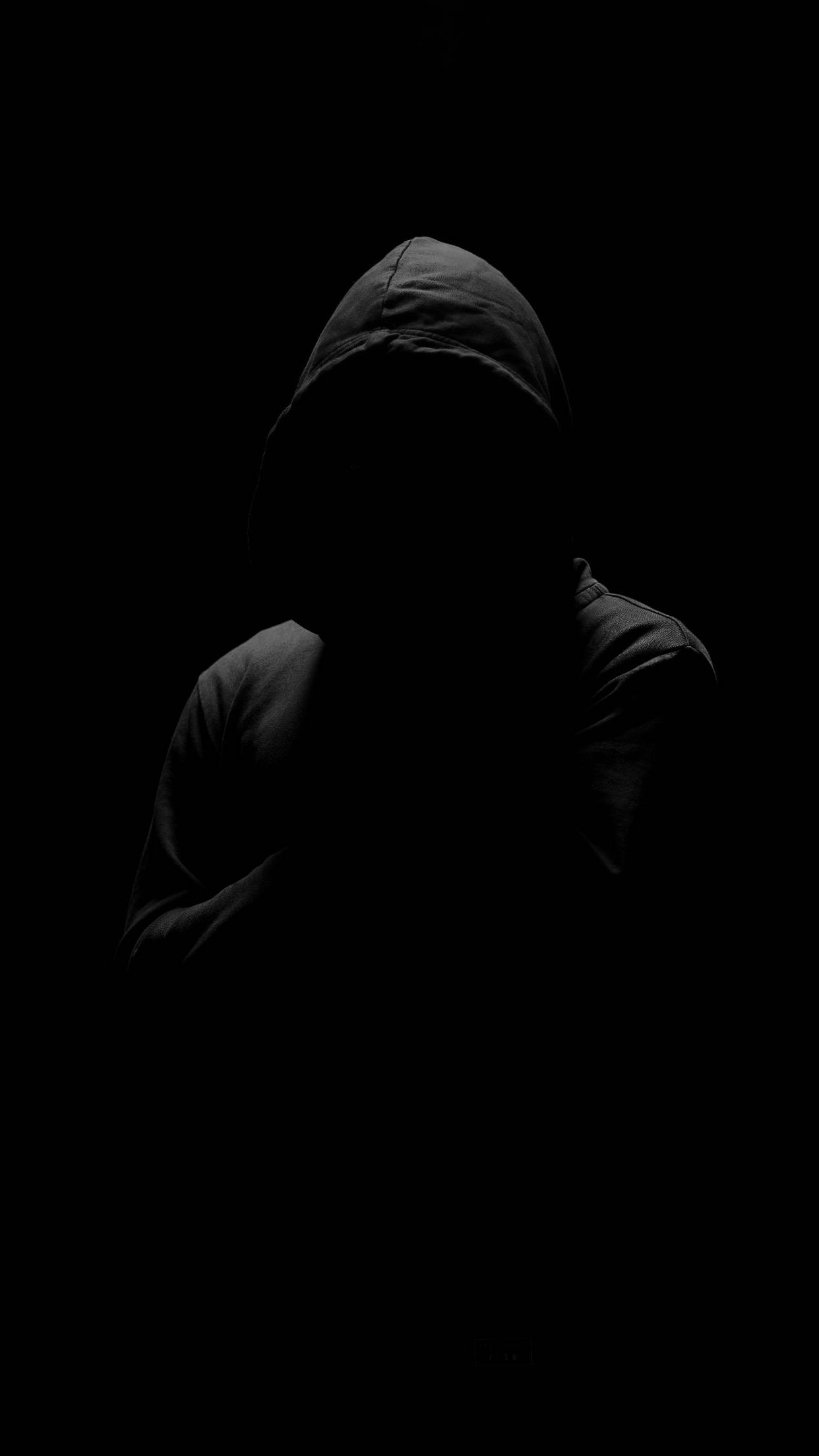 Hooded Figure On Black Iphone 6 Plus Background