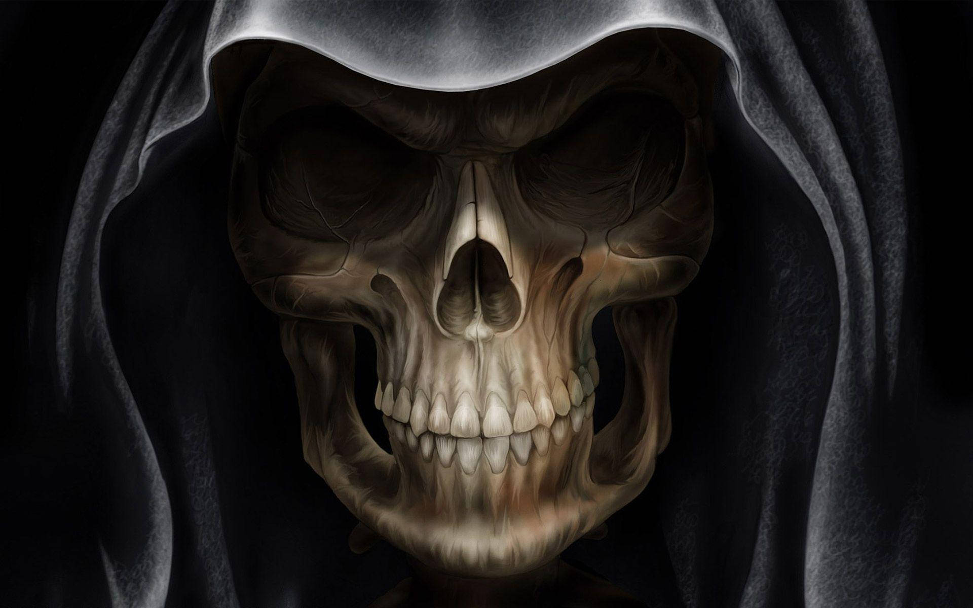 Hooded Hd Skull Background