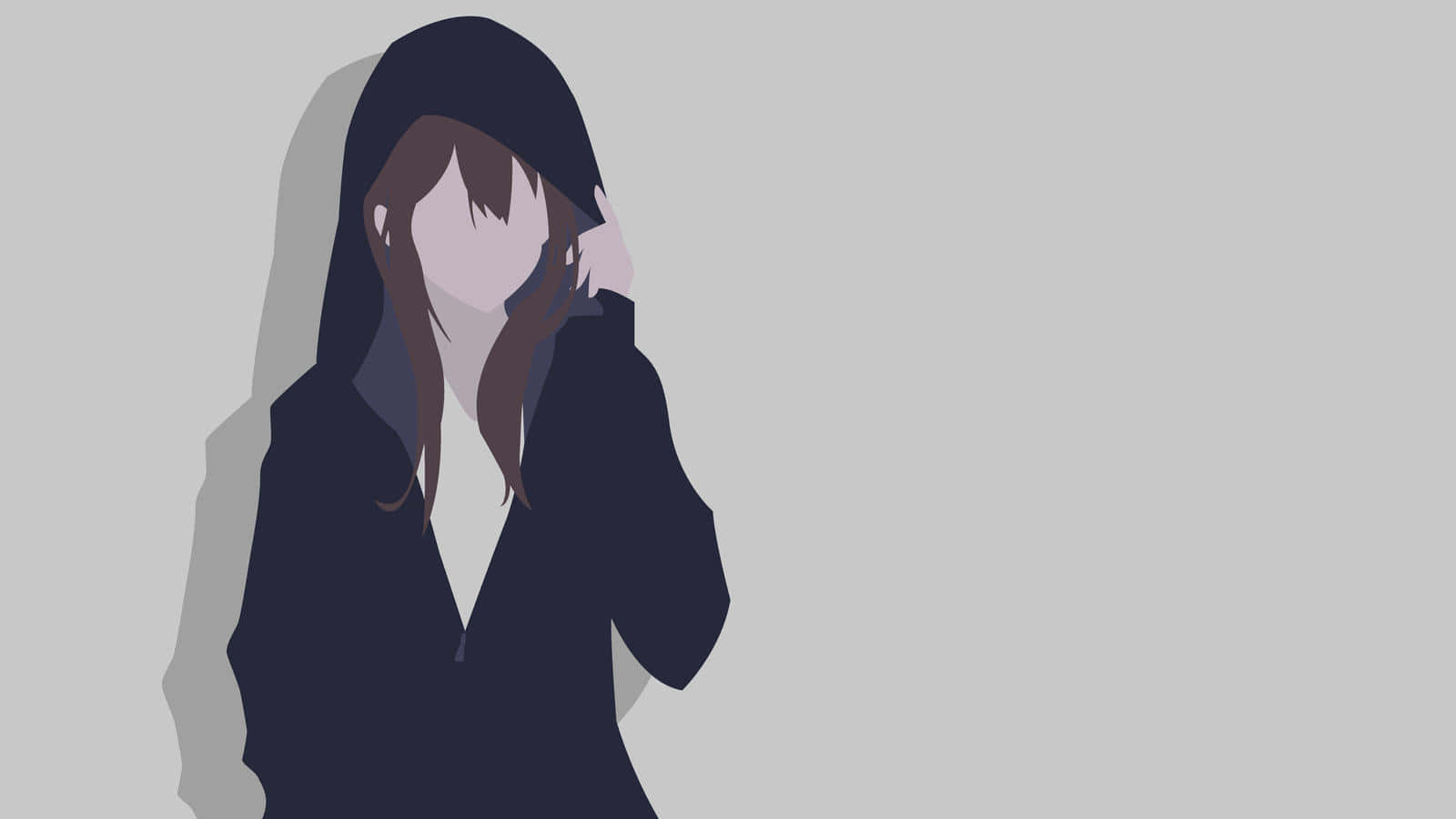 Hoodie Minimal Anime Girl