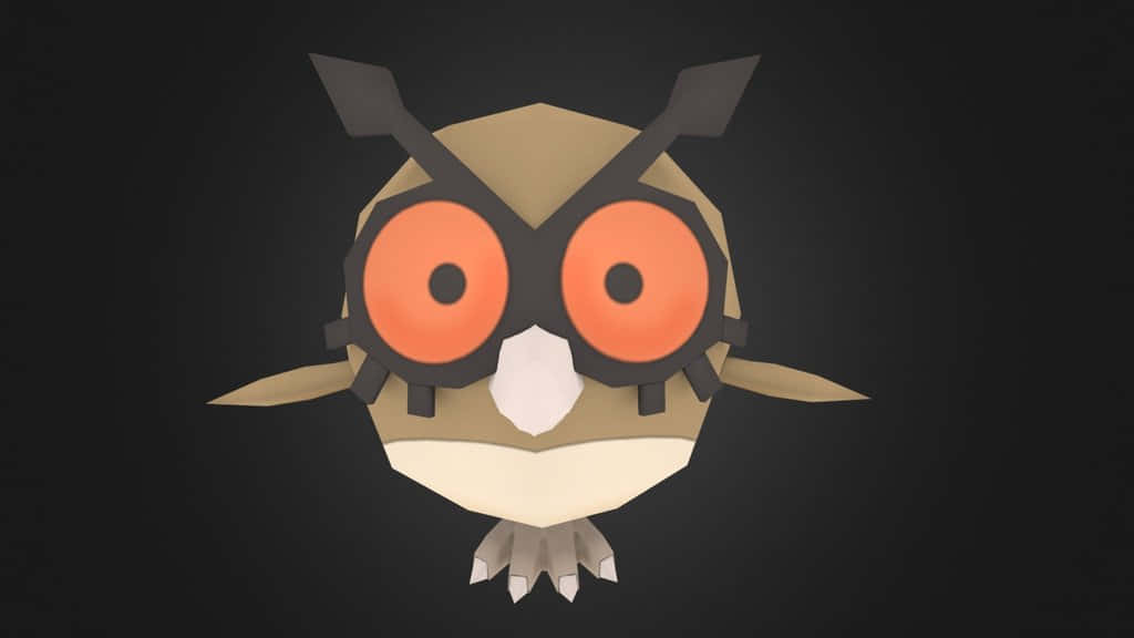 Hoothoot Animation On Black Background Background