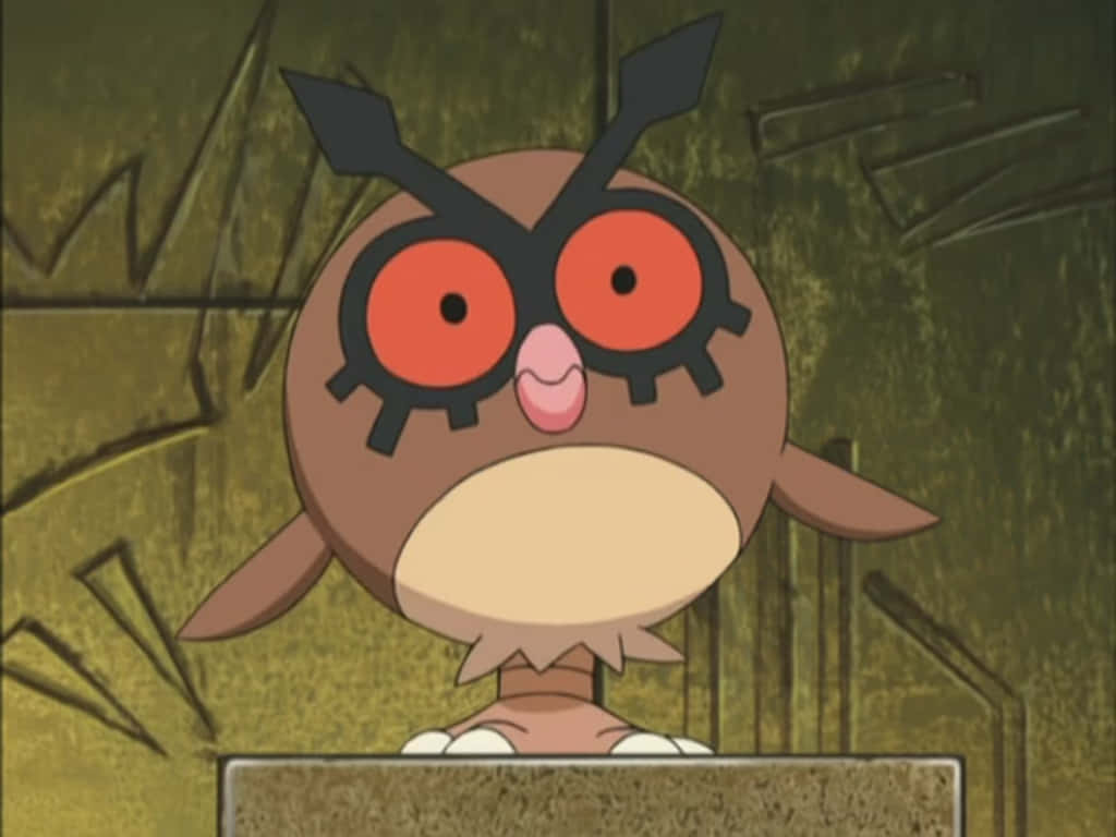 Hoothoot Pokemon Front View Illustration Background