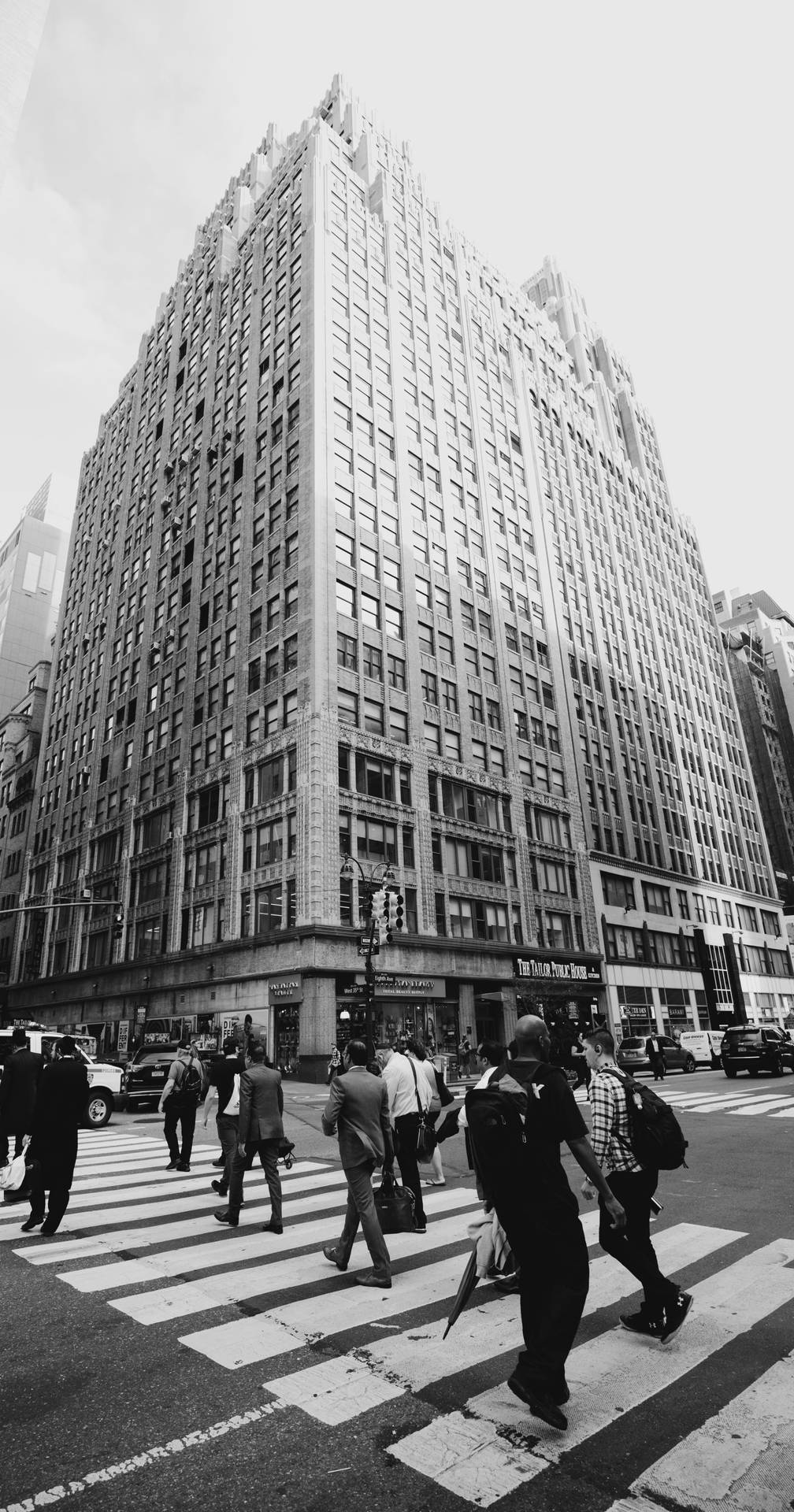 Hoover Building New York Black And White Background