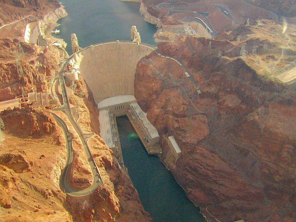 Hoover Dam During Golden Hour Background