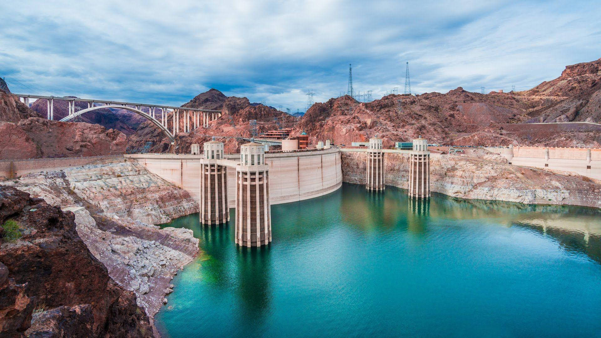 Hoover Dam With Vast Sky Background