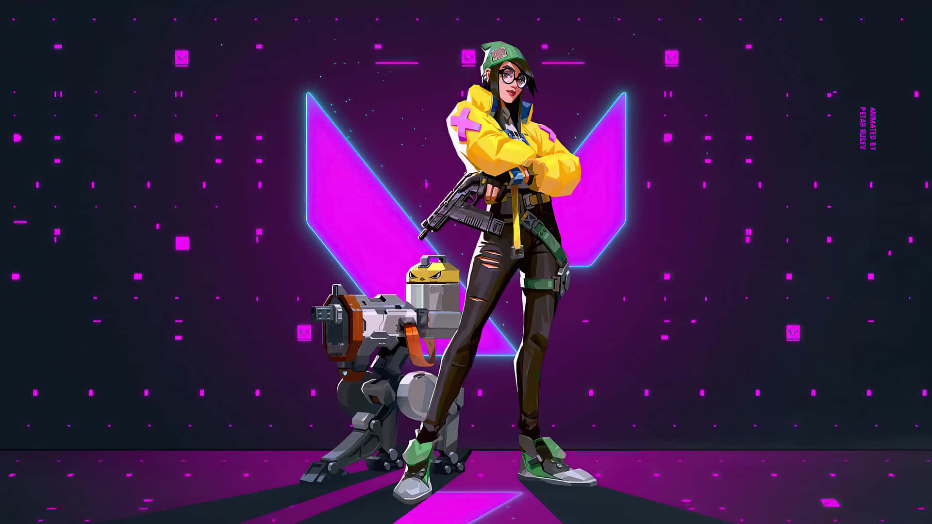 Hop Into The Tactical Arena With Killjoy Valorant Background