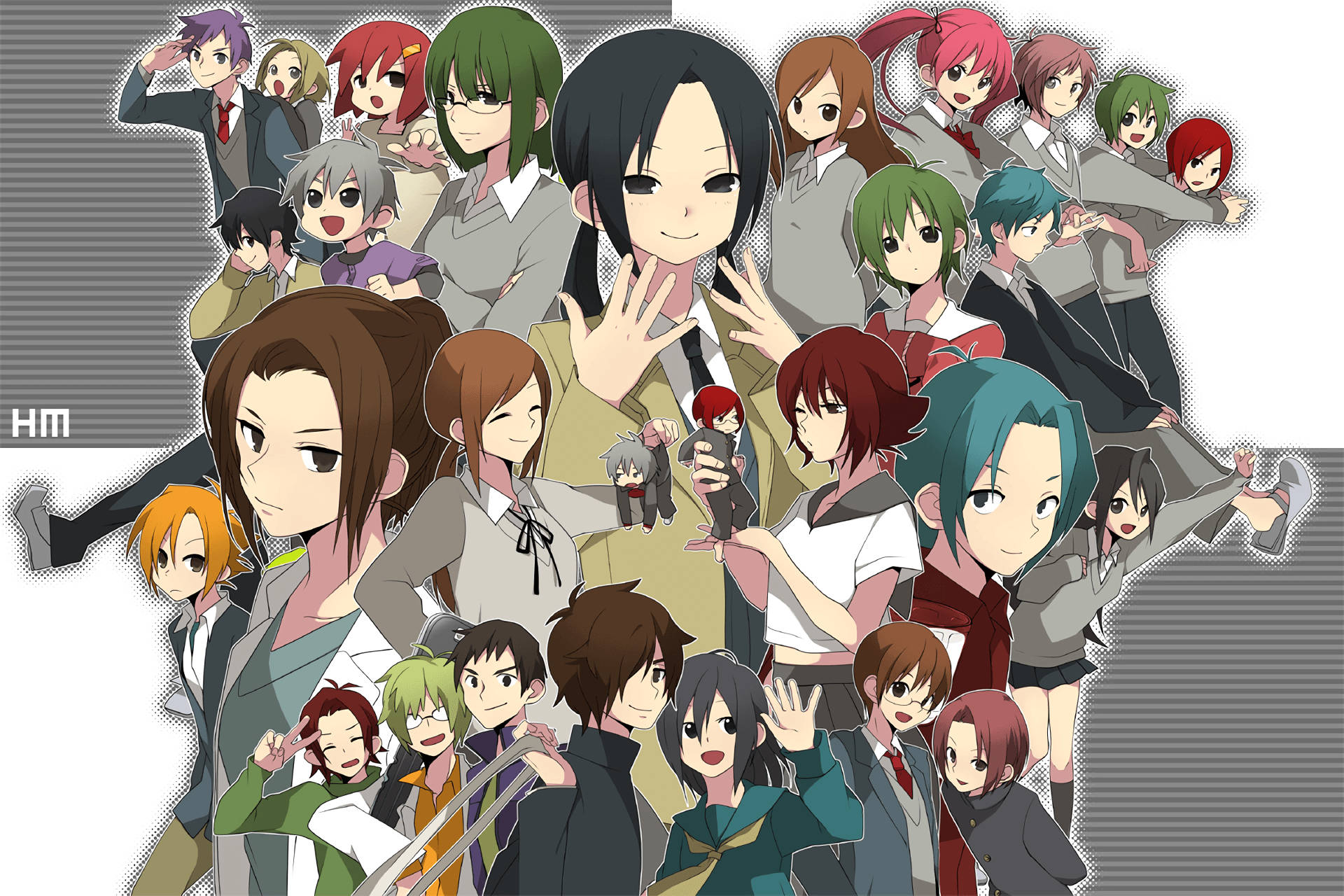 Horimiya Characters Collage Background