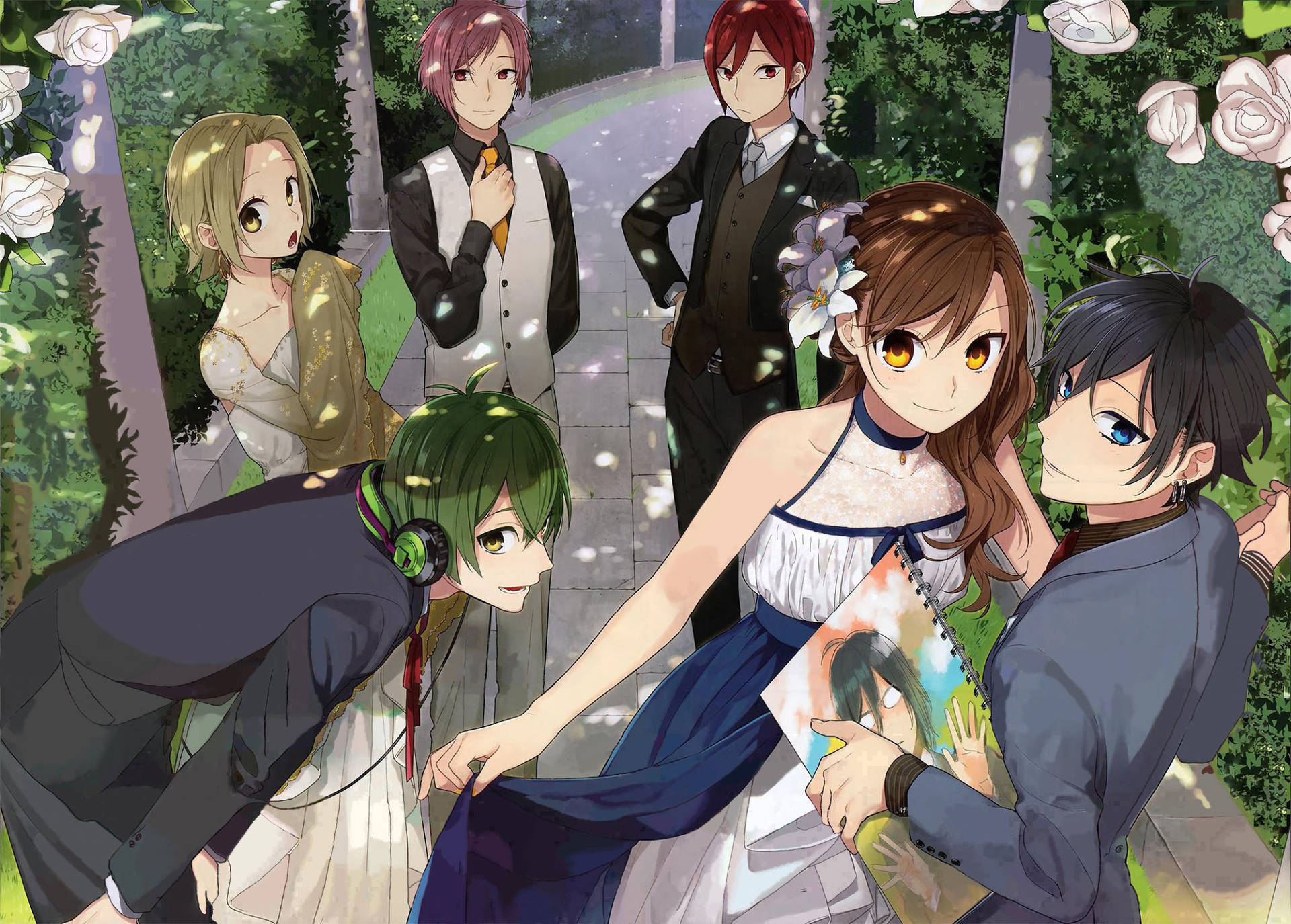 Horimiya Characters In Formal Attires Background