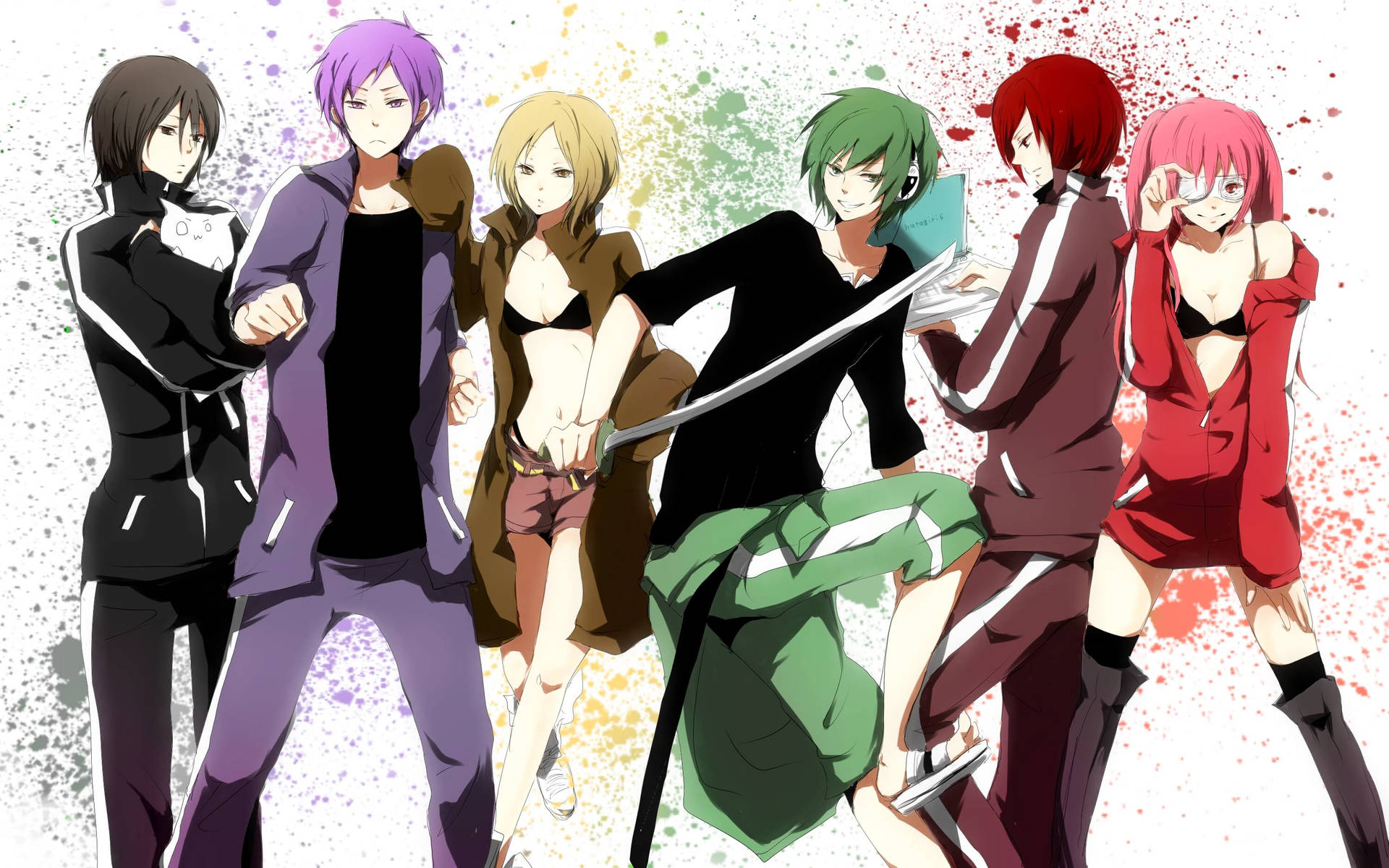Horimiya Colorful Main Characters Background