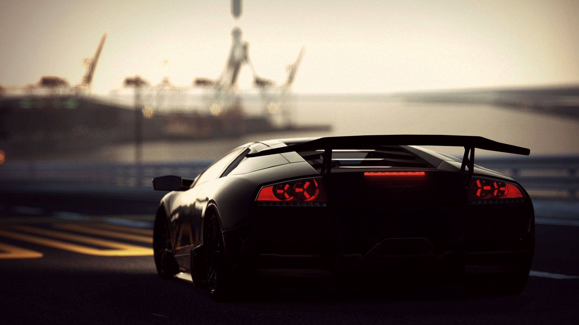 Horizon Black Lamborghini Background