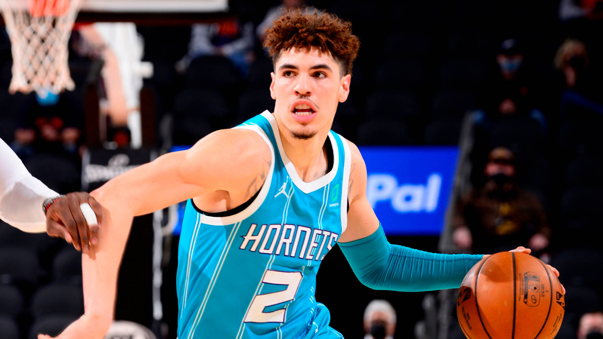 Hornets Lamelo Ball With Ball Background