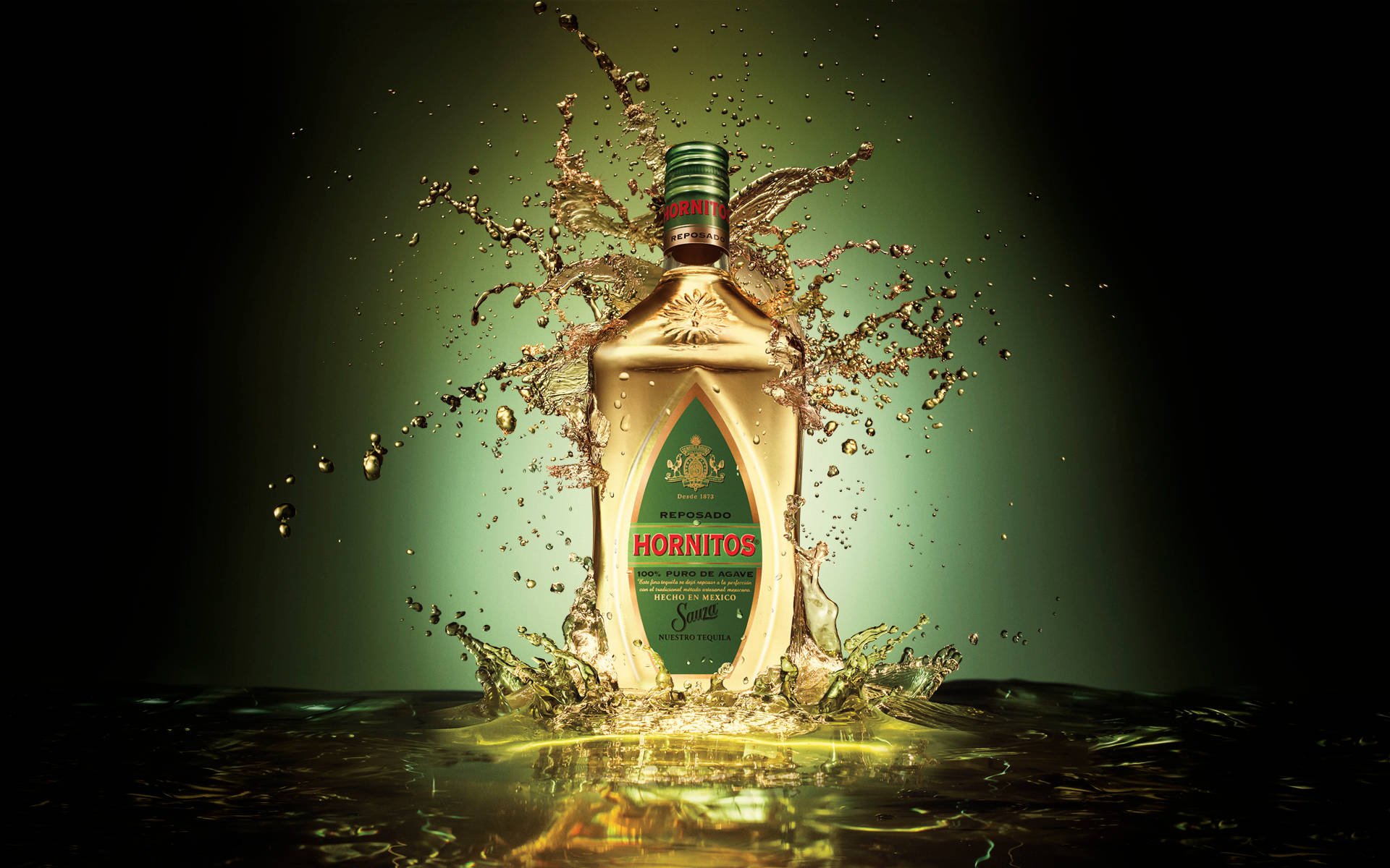 Hornitos Plata Sauza Tequila Spotlight Background