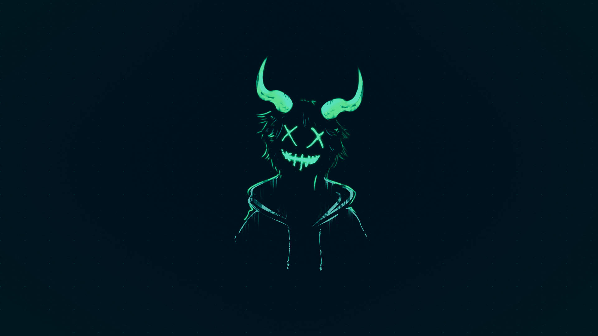 Horns Neon Smile Background