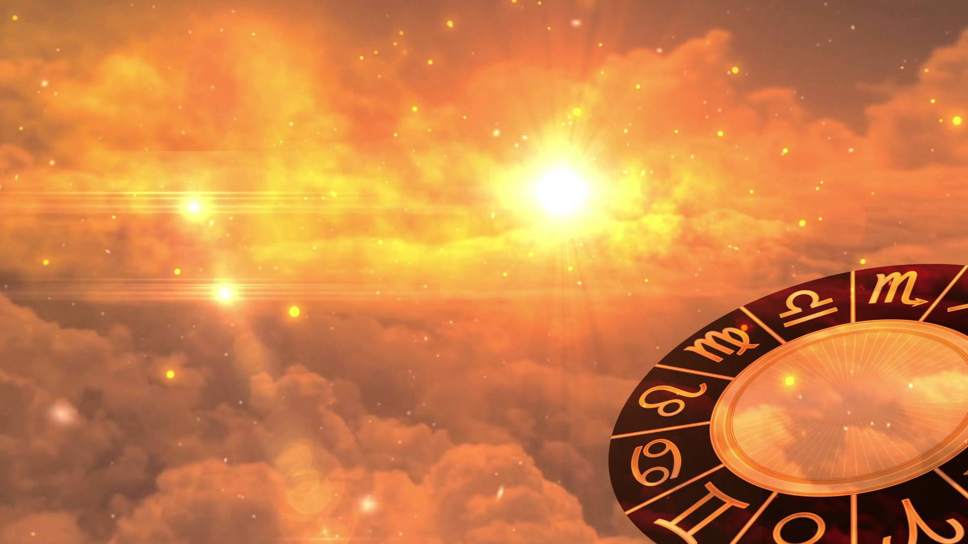 Horoscope Wheel With Sunset Background
