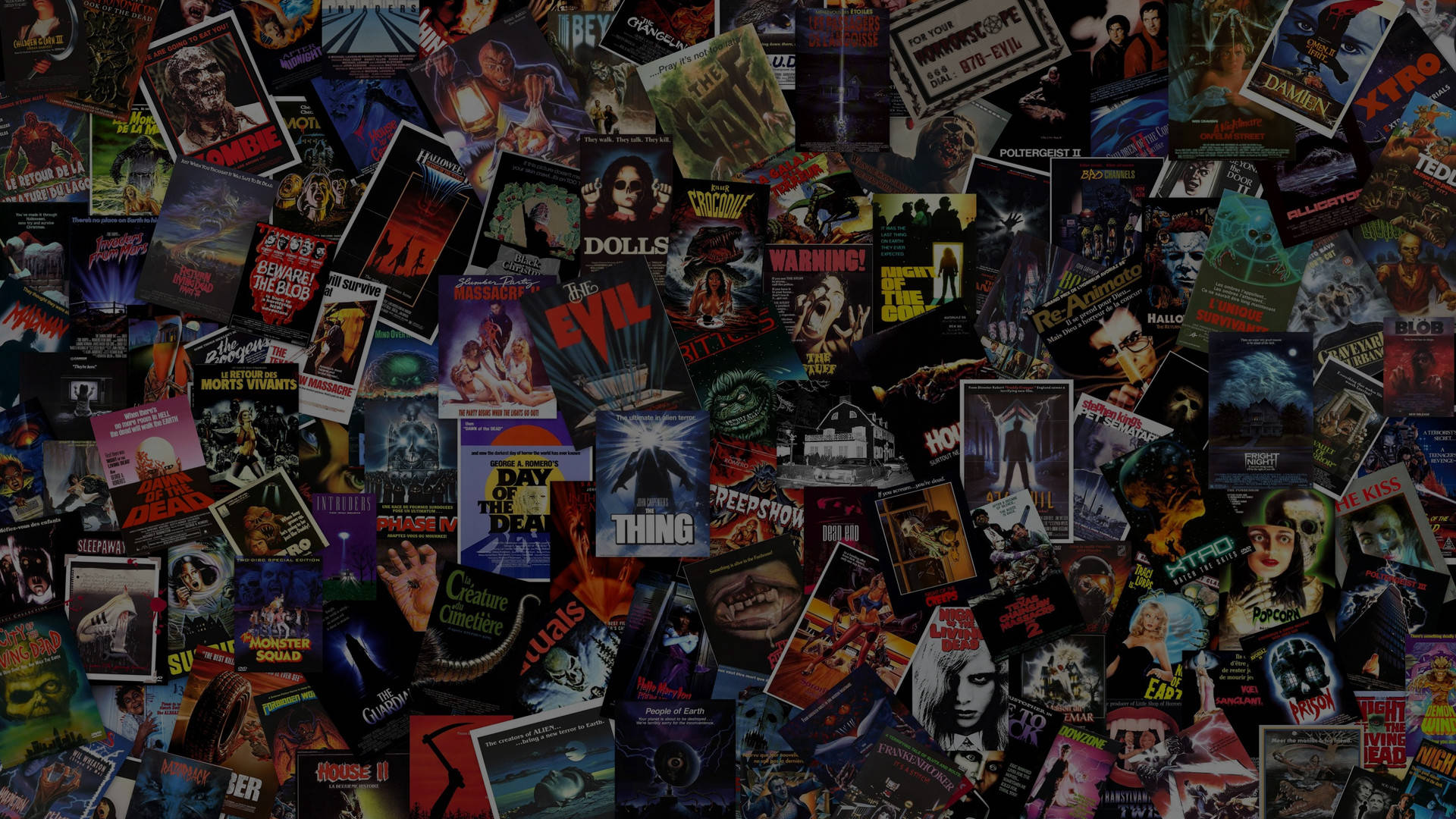 Horror Movie Collage Darkness Background