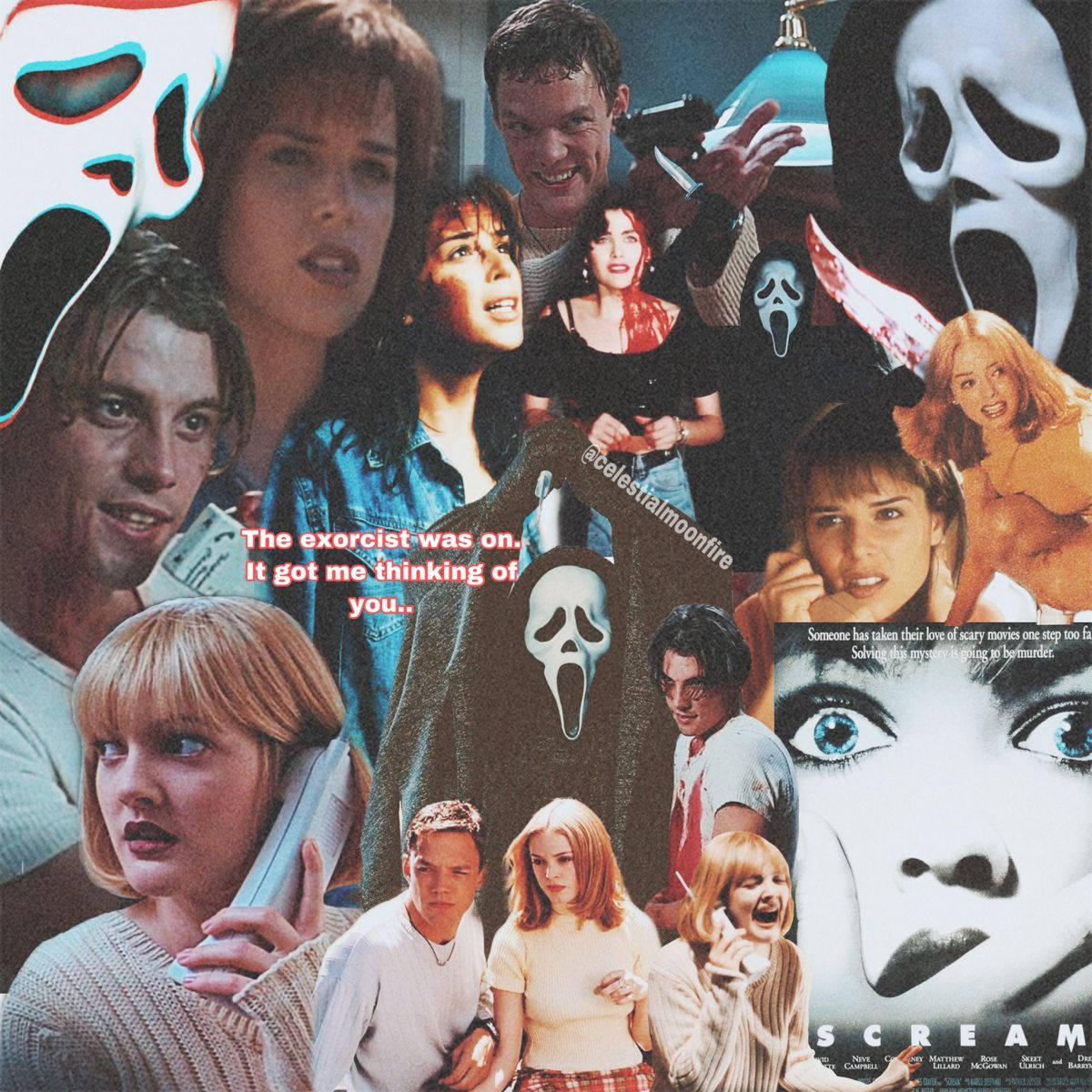 Horror Movie Collage Scream Background