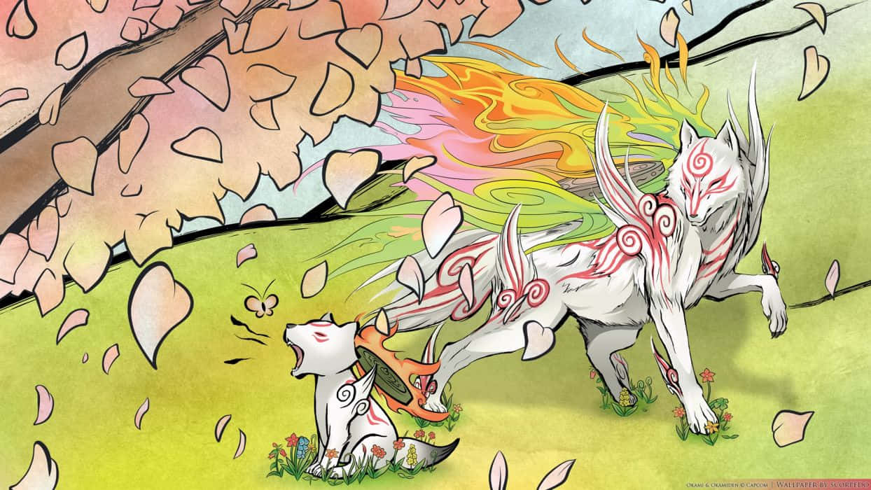 Horse And Dog Okami Hd Background