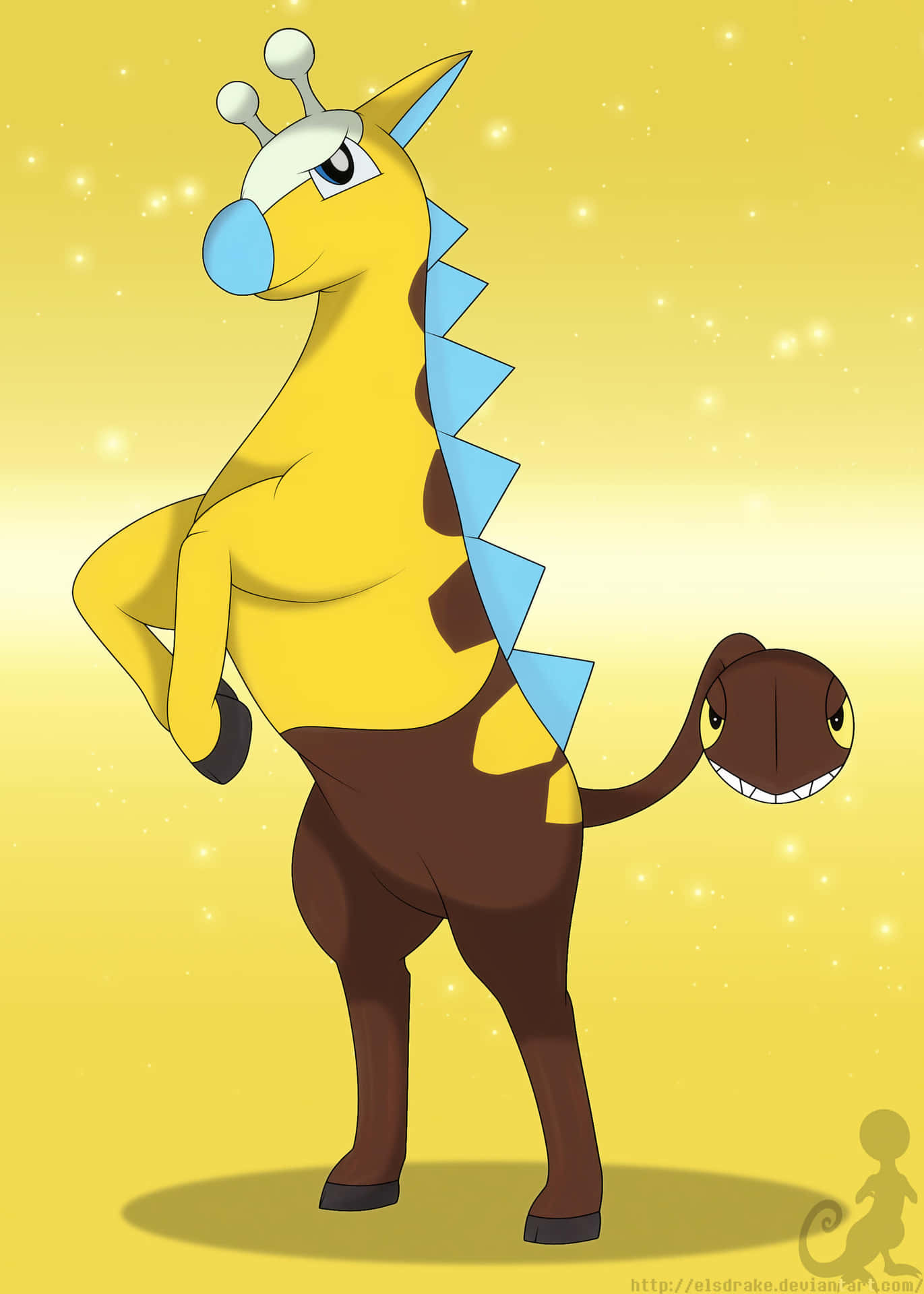 Horse-like Girafarig Background