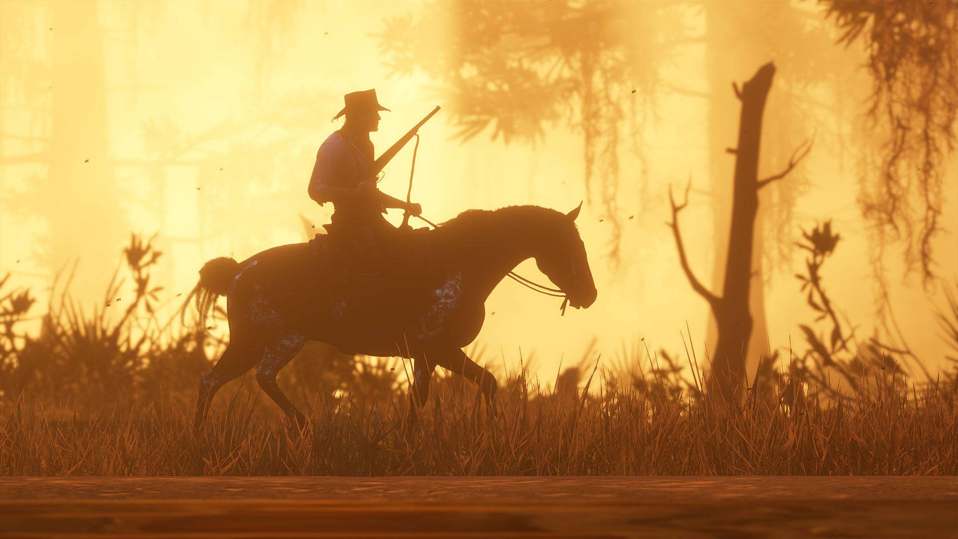 Horse Red Dead Redemption 2 Burning Forest Background