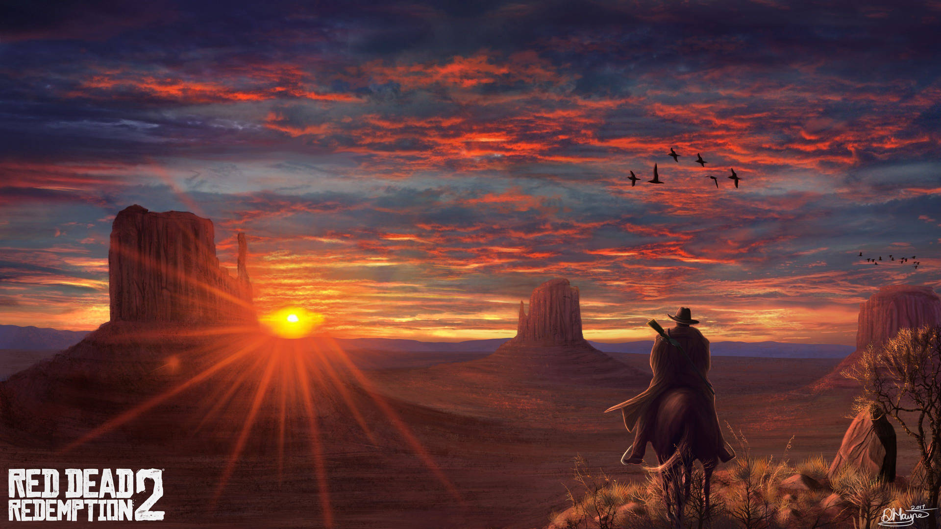 Horse Red Dead Redemption 2 Cowboy Sunset View