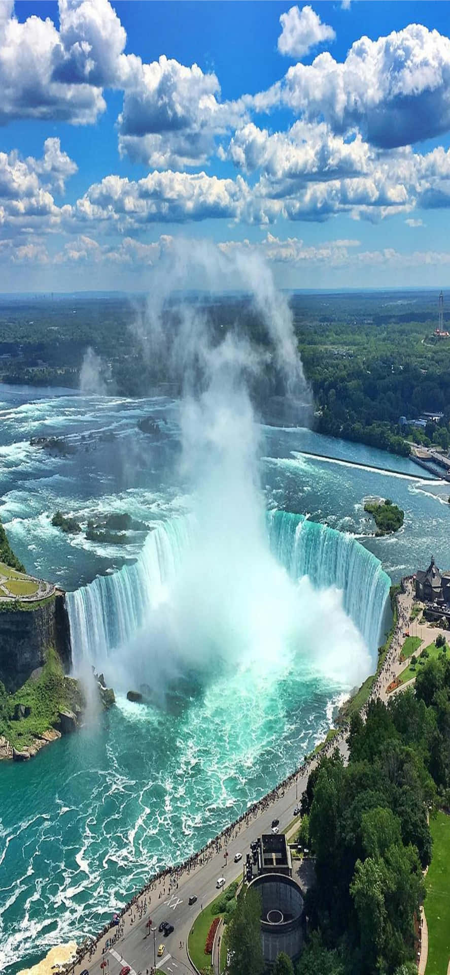 Horseshoe Niagara Falls Canada Drone View Portrait