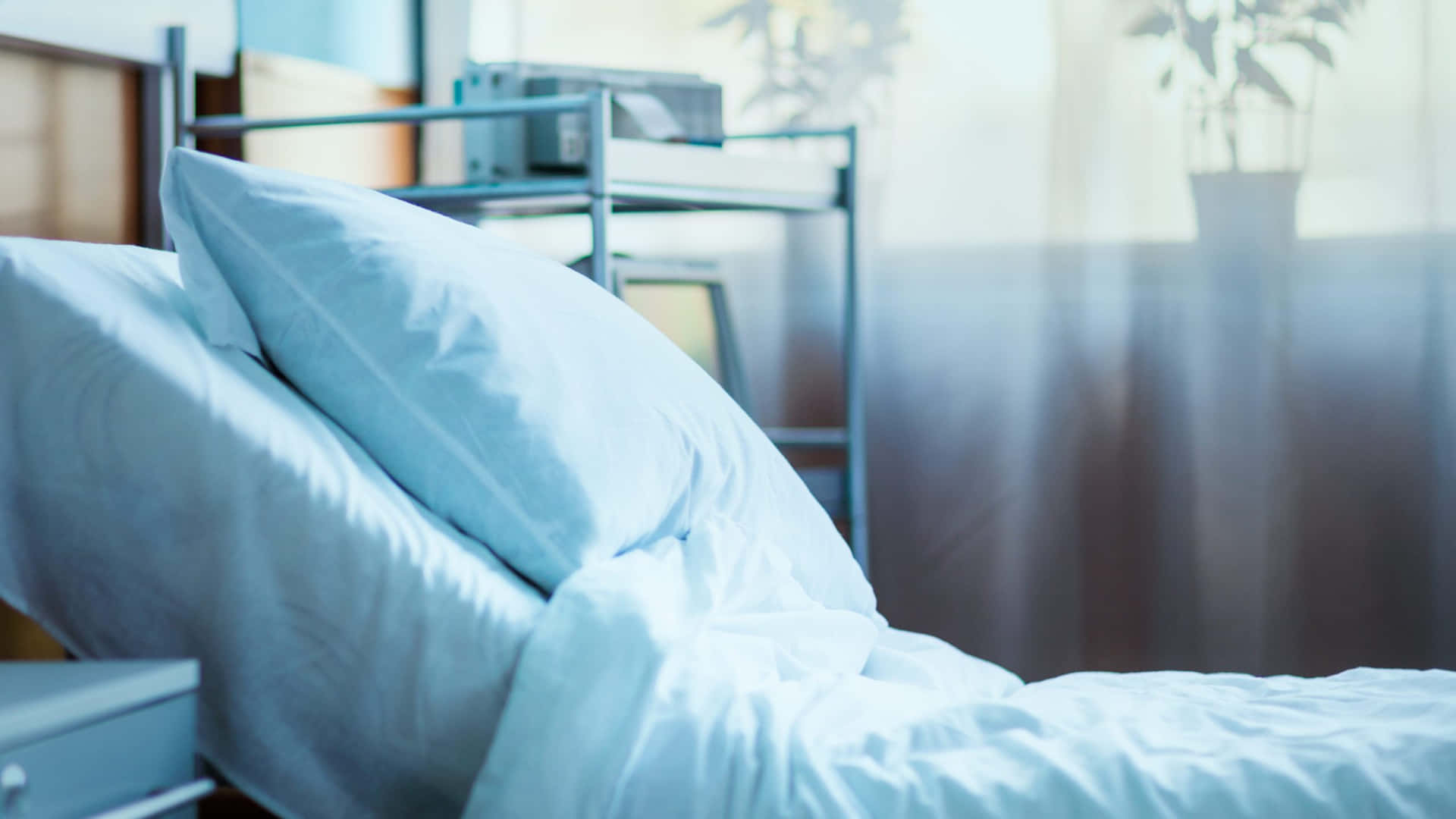 Hospital Bed With Window View Background