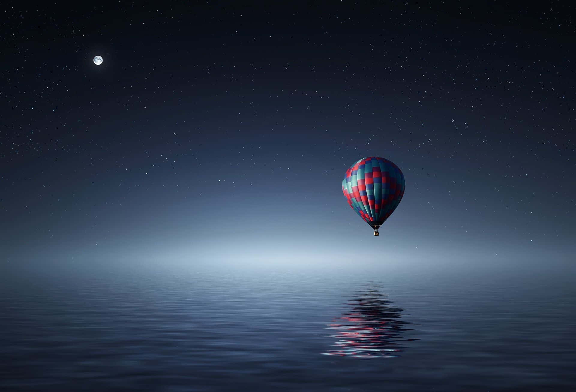 Hot Air Balloon In The Sky Background