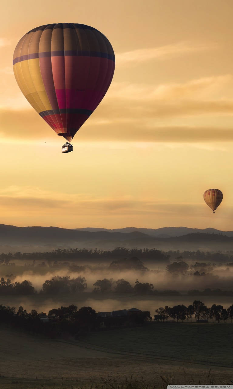 Hot Air Balloon Sepia Filter Smartphone Background Background