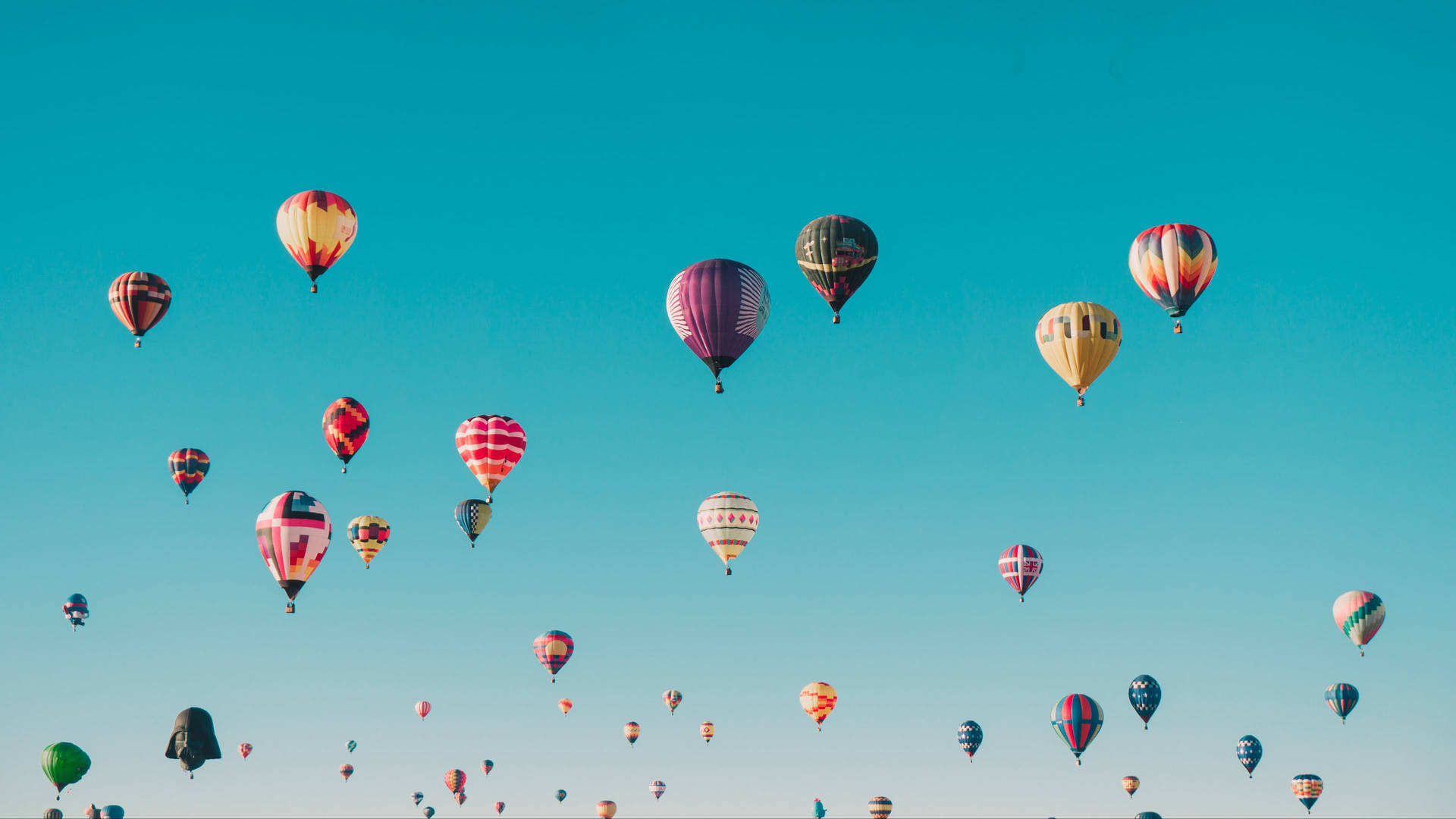 Hot Air Balloons Clear Sky Background