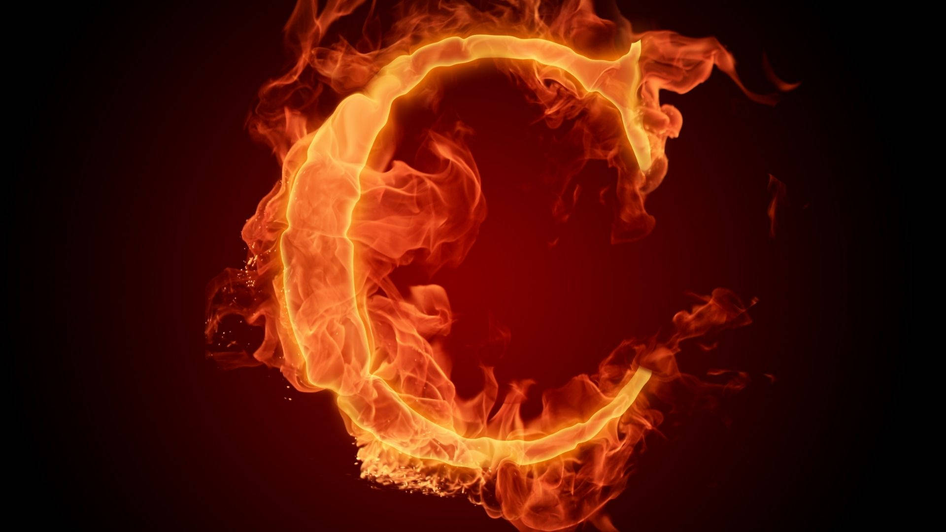 Hot And Flaming C Alphabet Background