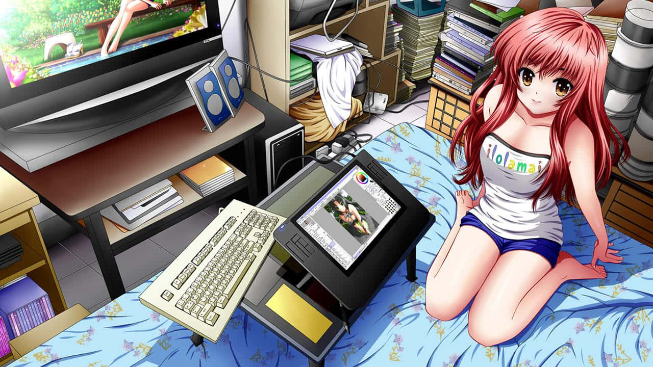 Hot Anime Digital Art Bedroom Background