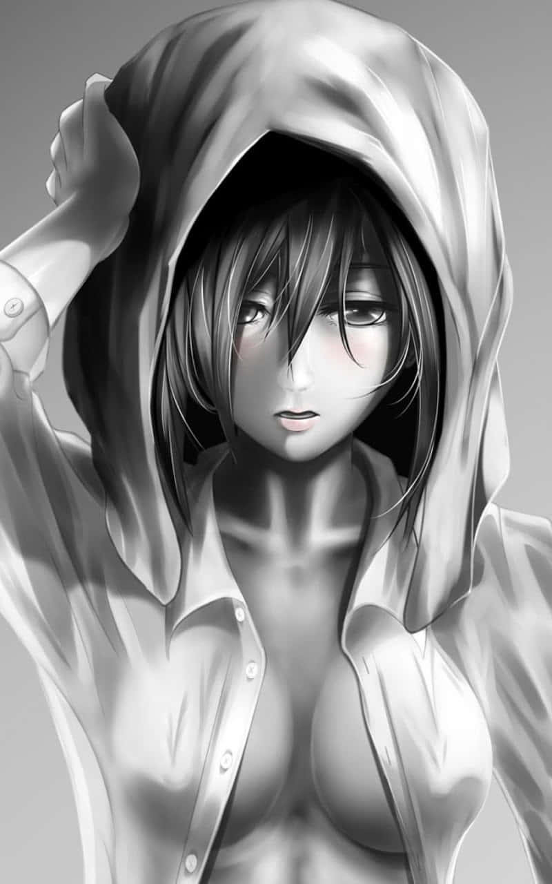 Hot Anime Mikasa Towel Drawing Background