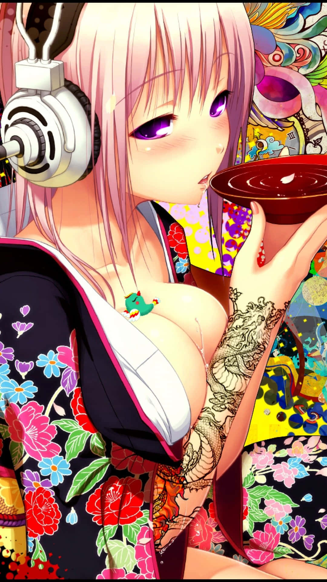 Hot Anime Super Sonico Drink Background