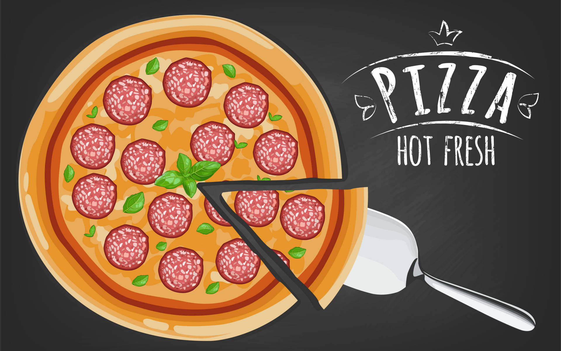 Hot Fresh Pizza Art Background