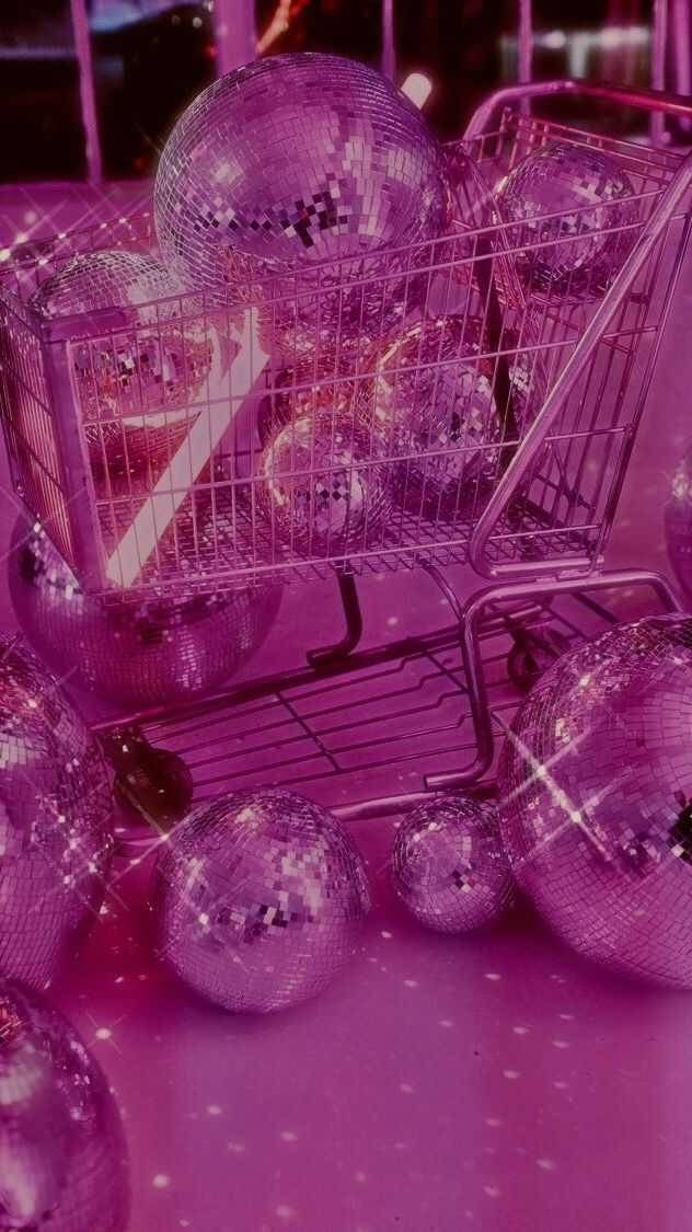 Hot Pink Aesthetic Shopping Cart Background