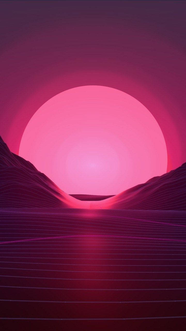 Hot Pink Aesthetic Sunset Background