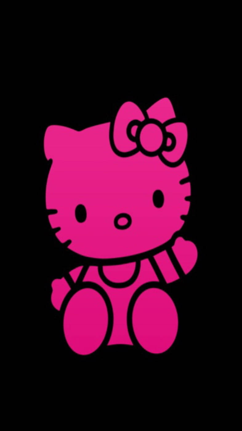 Hot Pink And Black Hello Kitty Background