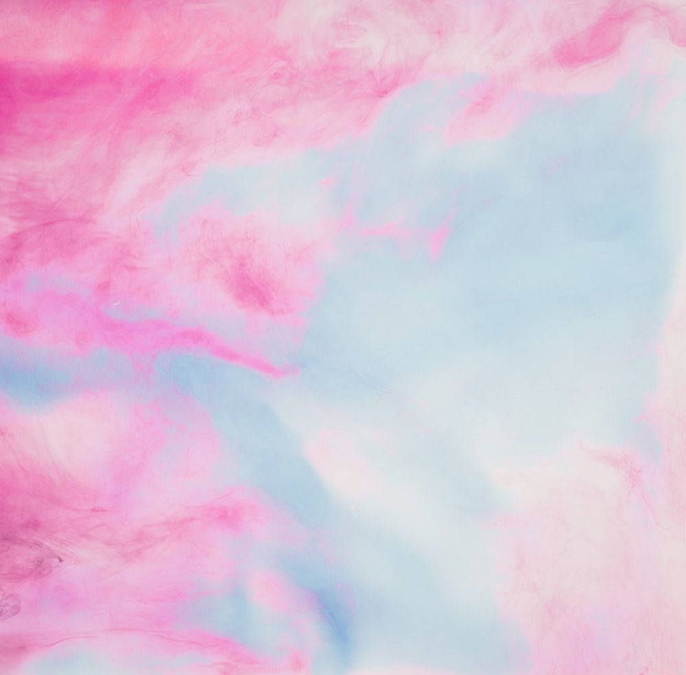 Hot Pink And Blue Clouds Painting