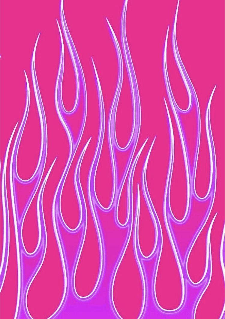 Hot Pink Baddie Flames Background
