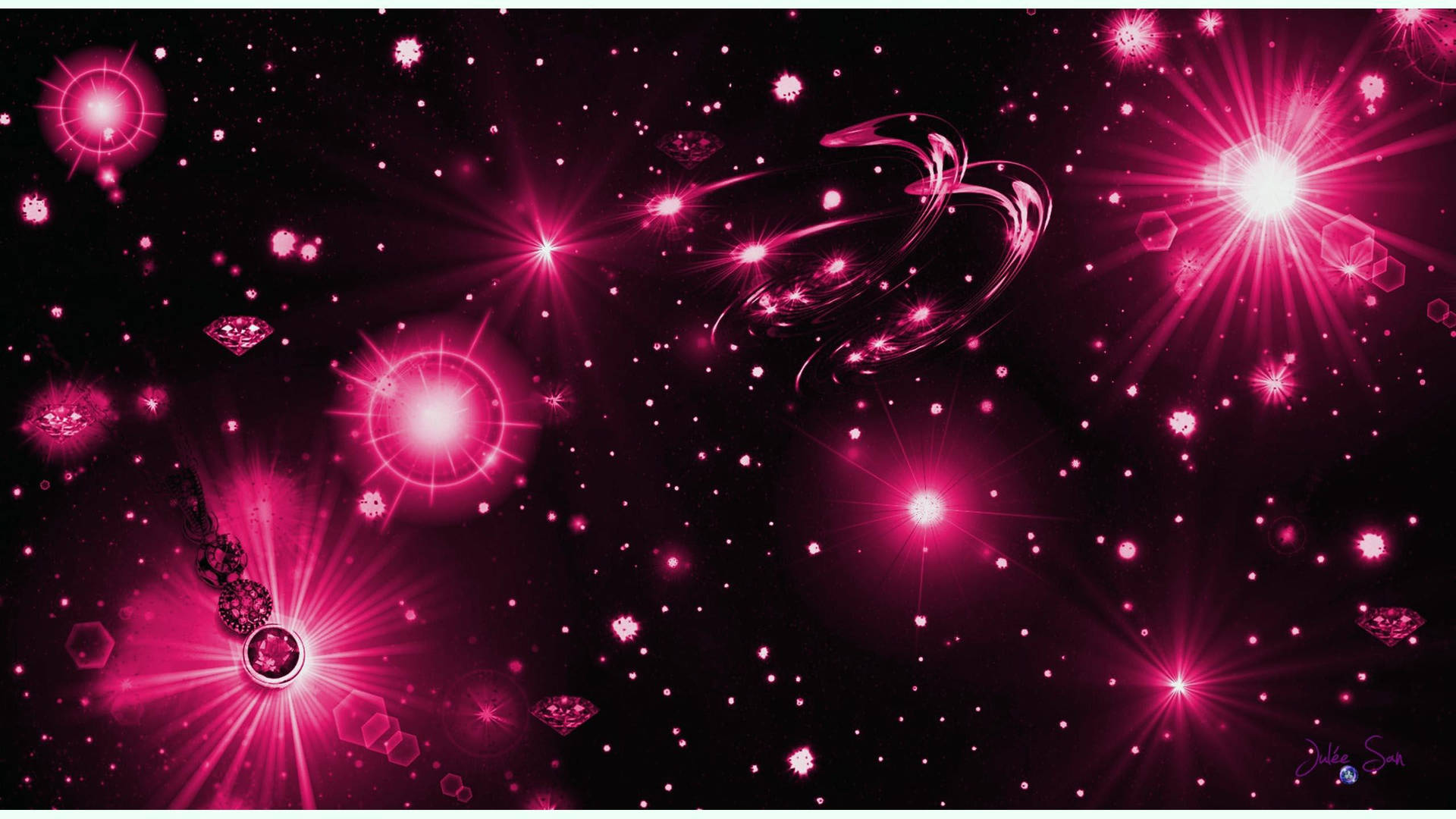 Hot Pink Celestial Bodies Background