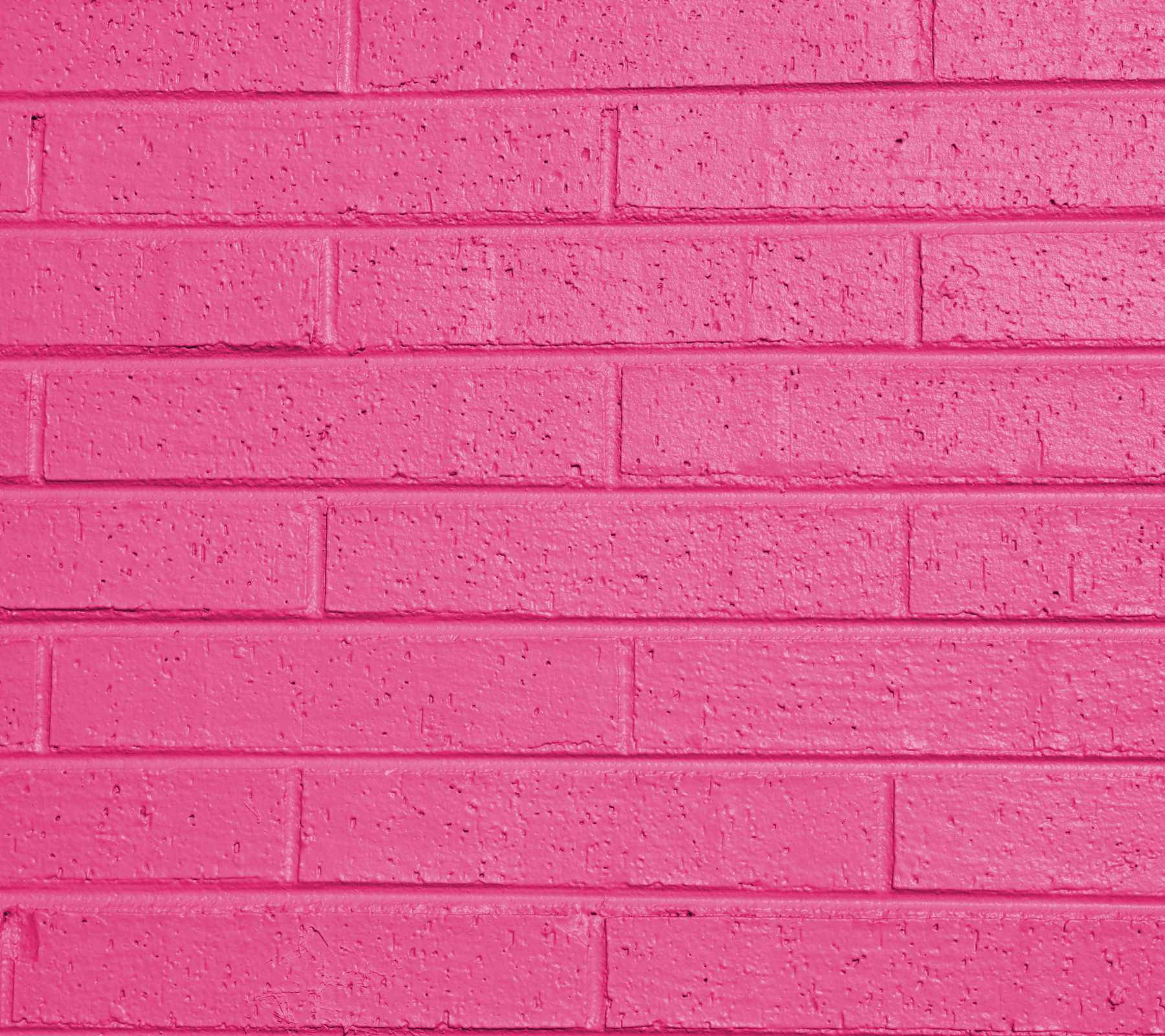 Hot Pink Colored Brick Wall Background
