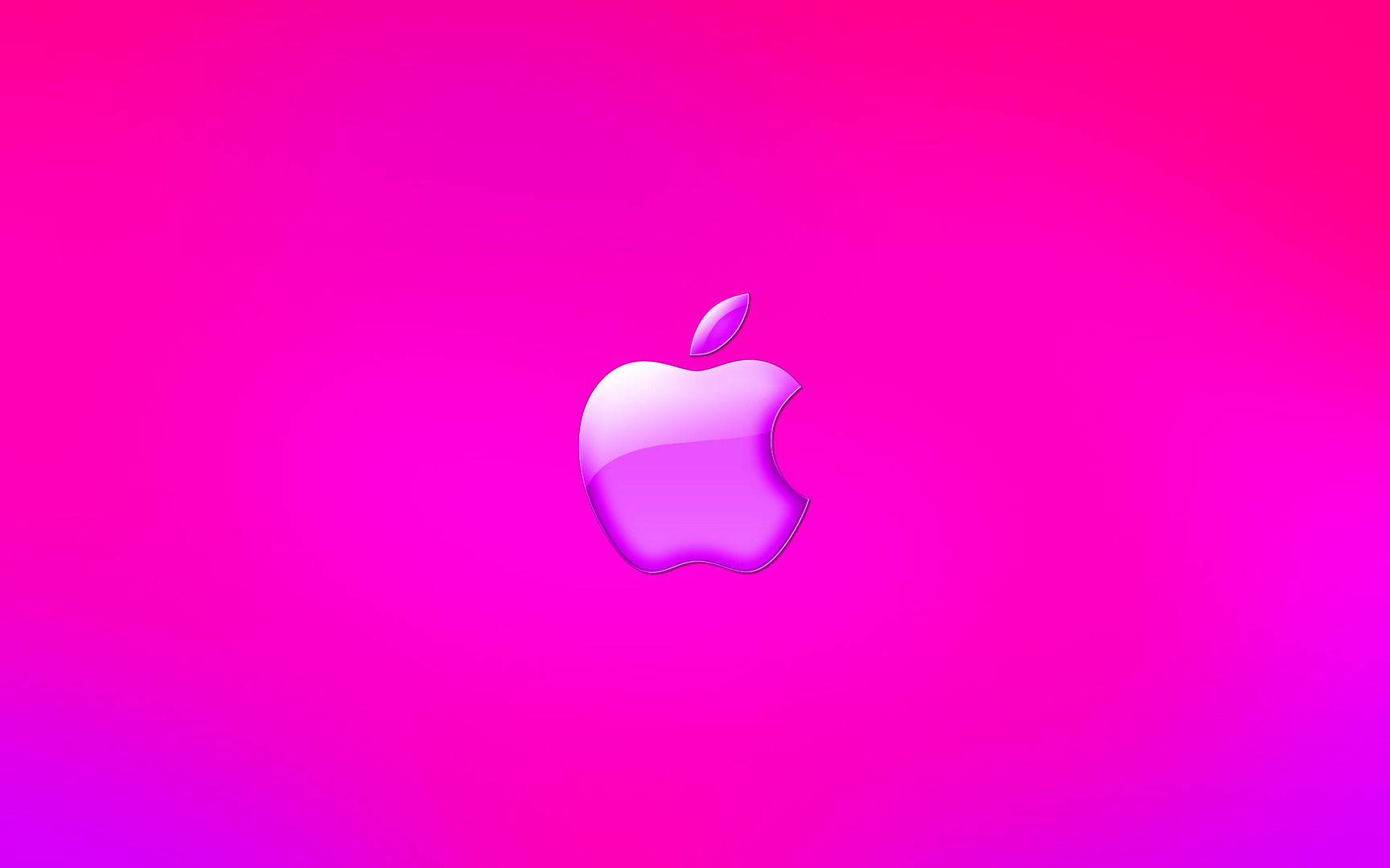 Hot Pink Gradient Apple Logo Background