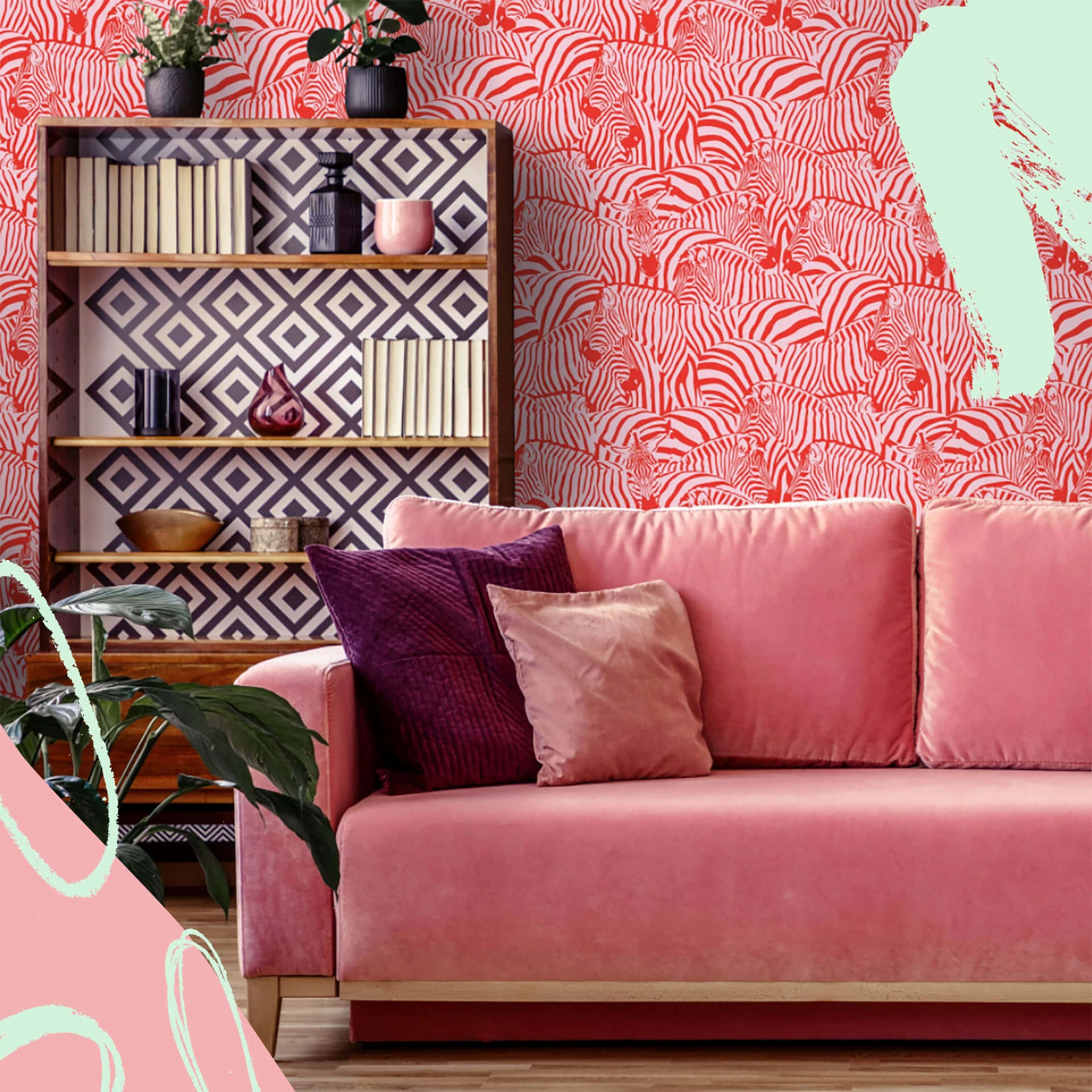 Hot Pink Living Room Couch