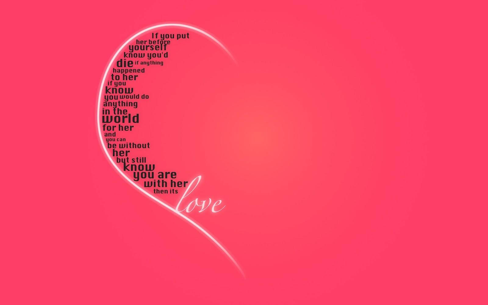 Hot Pink Love Quote Heart Background