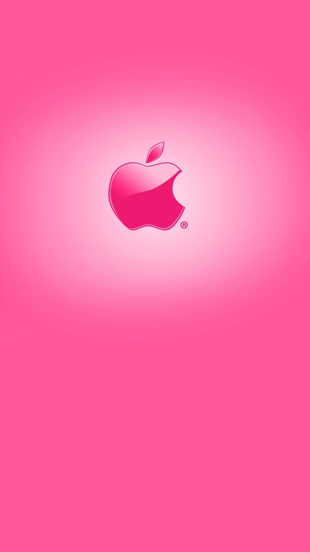 Hot Pink Shiny Apple Logo Background