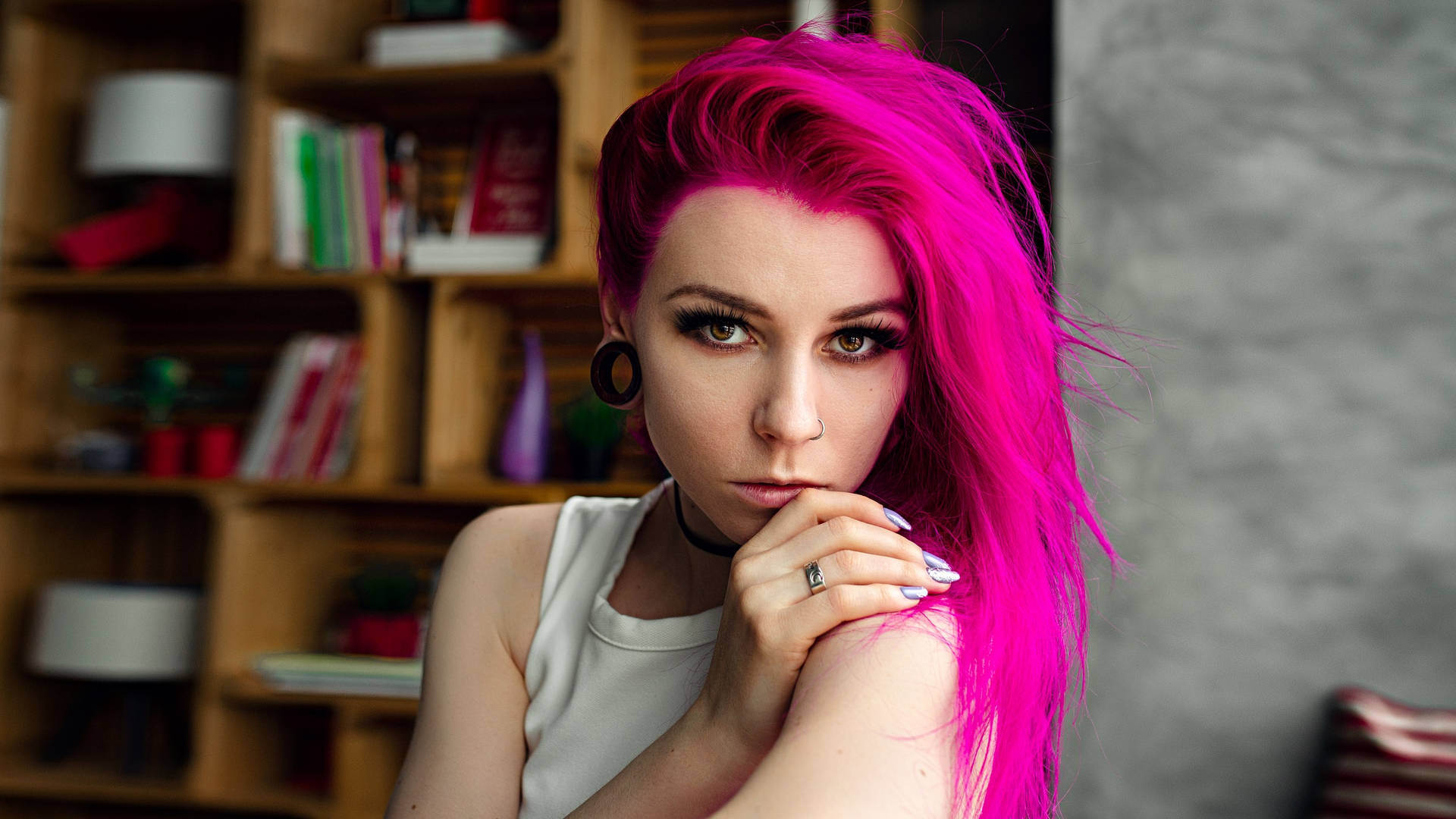 Hot Pink Women Hairstyle